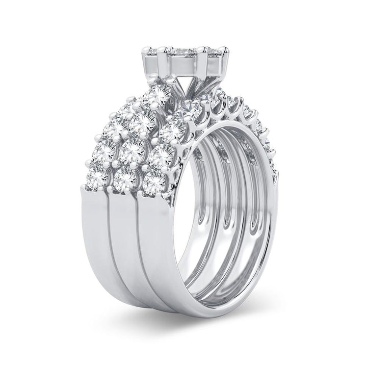 Brilliant 14k White Gold Lab Diamond Bridal Ring 3CT