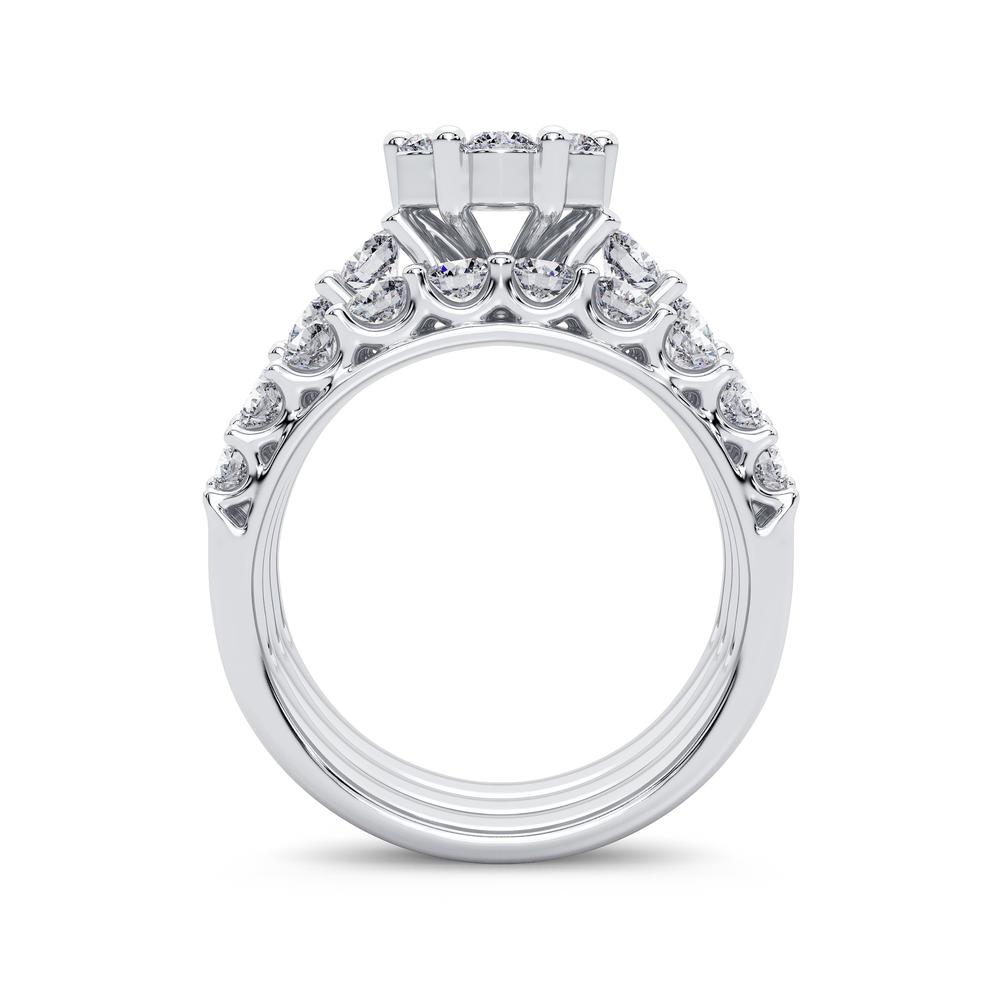 Brilliant 14k White Gold Lab Diamond Bridal Ring 3CT