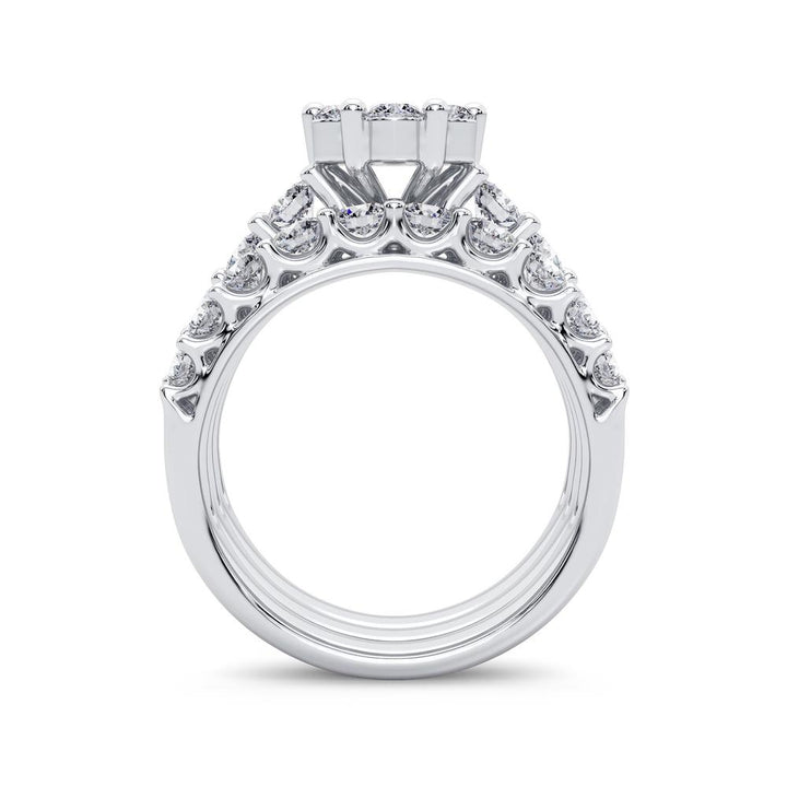 Brilliant 14k White Gold Lab Diamond Bridal Ring 3CT