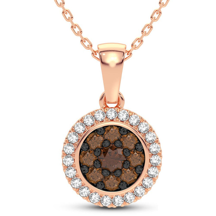 Delicate 14k Rose Gold Lab Diamond Womens Pendant