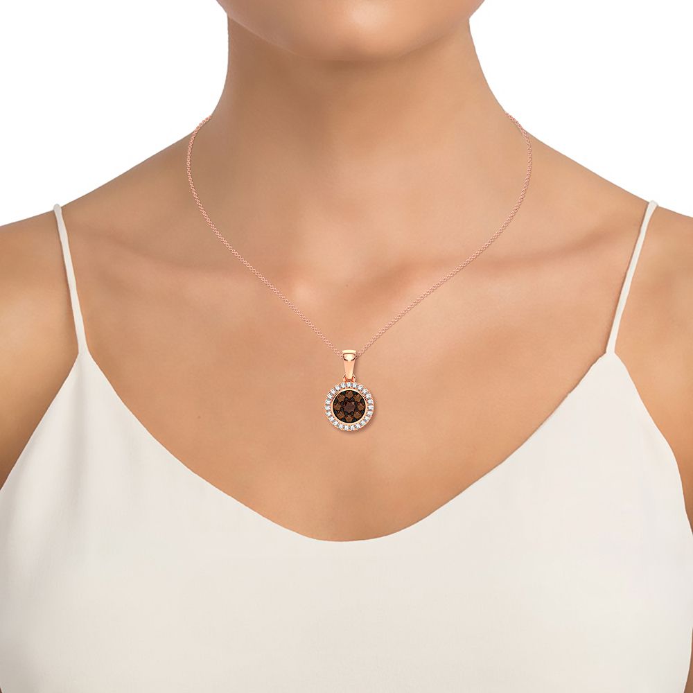 Delicate 14k Rose Gold Lab Diamond Womens Pendant