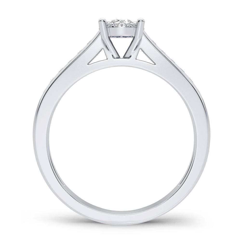 Luminous 14k White Gold Lab Diamond Engagement Ring (0.35CT)