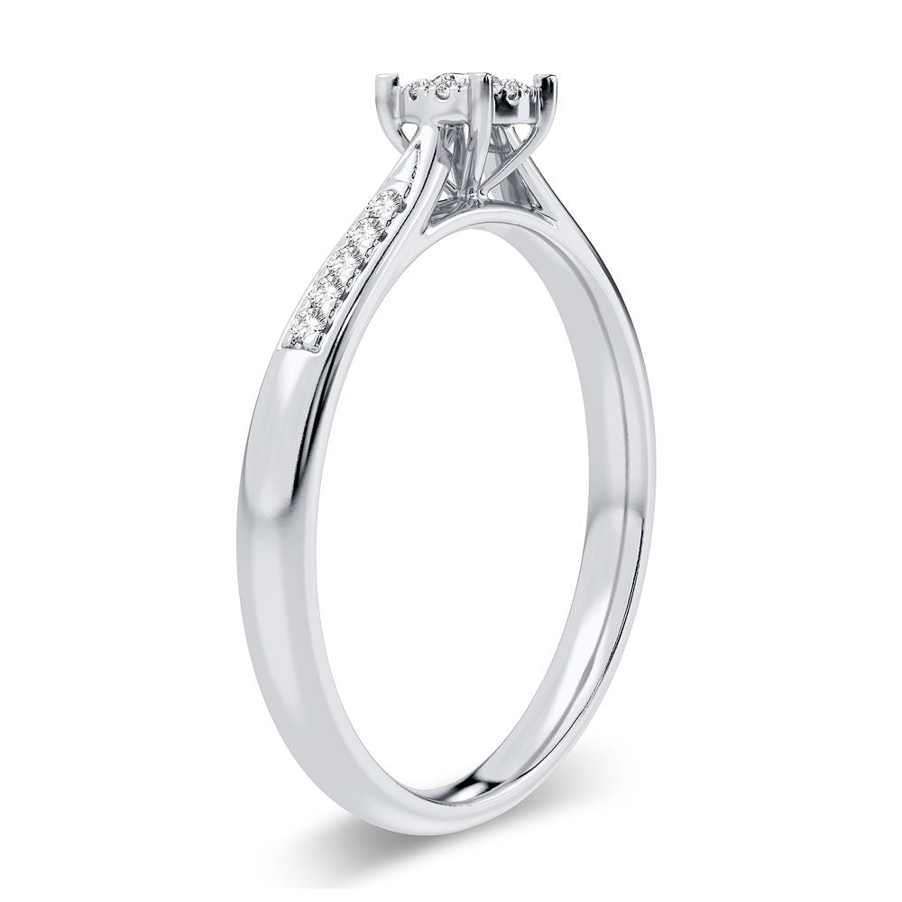 Romantic 14K Rose Gold Lab Diamond Promise Ring (0.15CT)