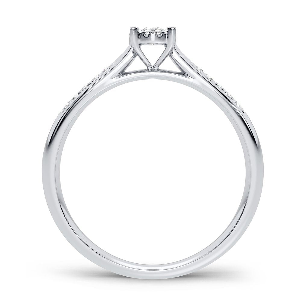 Romantic 14K Rose Gold Lab Diamond Promise Ring (0.15CT)