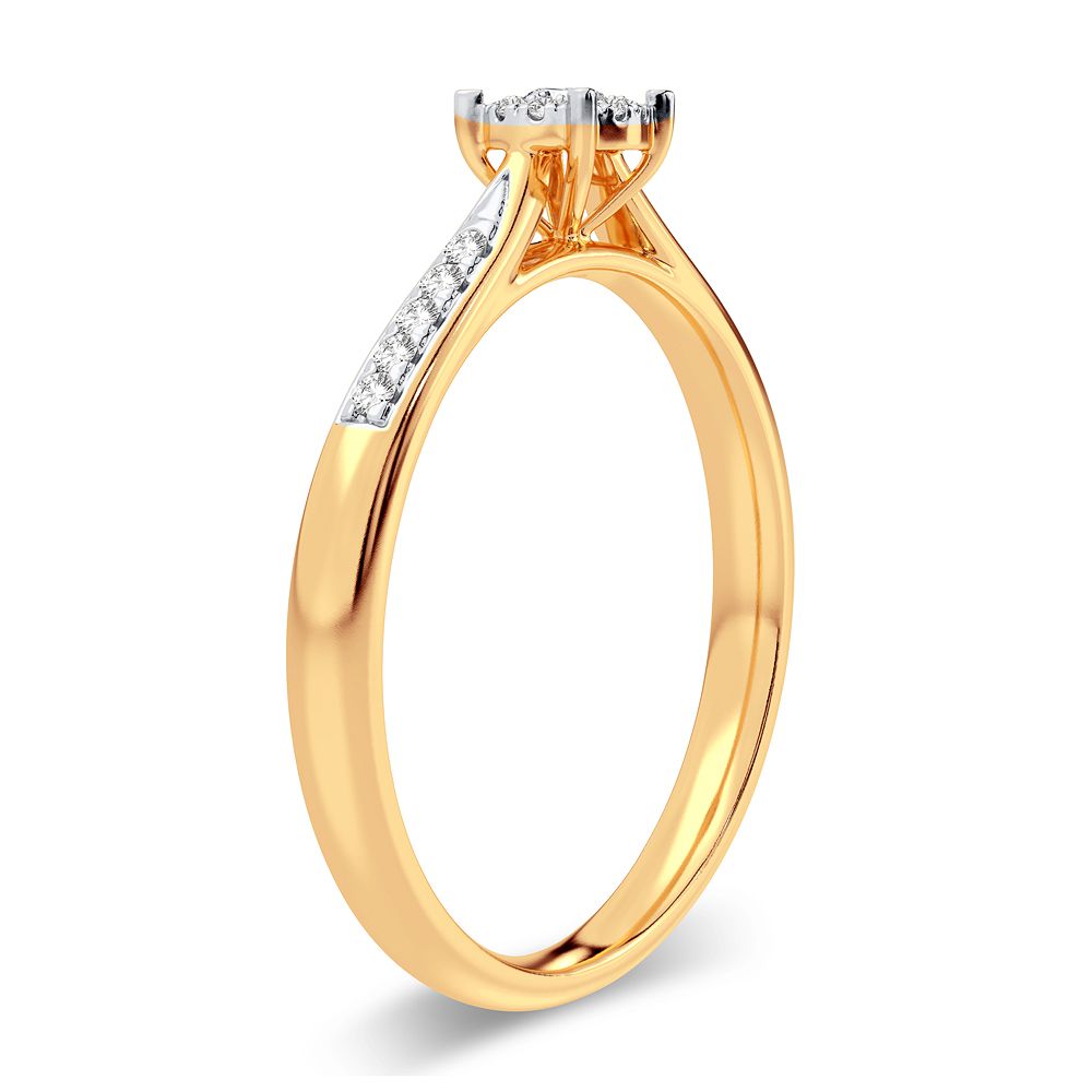 14K Yellow Gold Lab Diamond Promise Ring - 0.15CT Sparkle