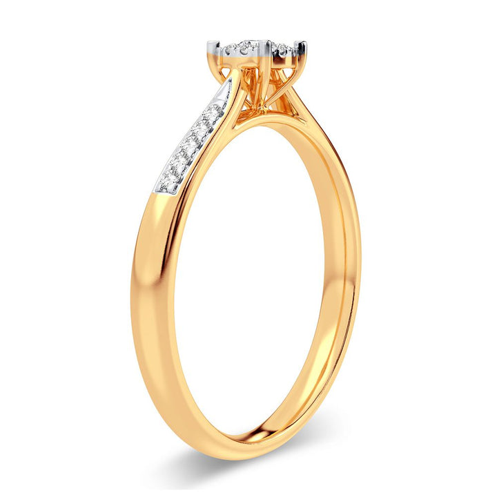 14K Yellow Gold Lab Diamond Promise Ring - 0.15CT Sparkle