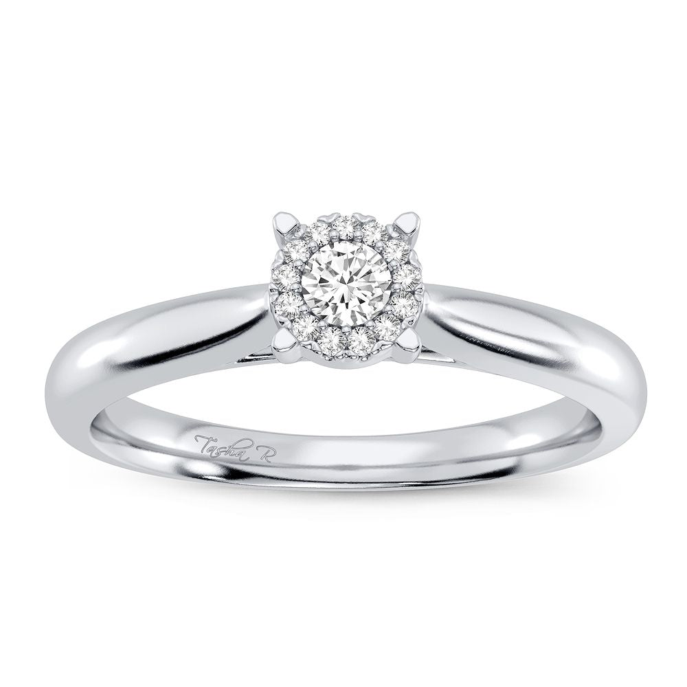 Delicate 14K White Gold Lab Diamond Promise Ring (0.10CT)