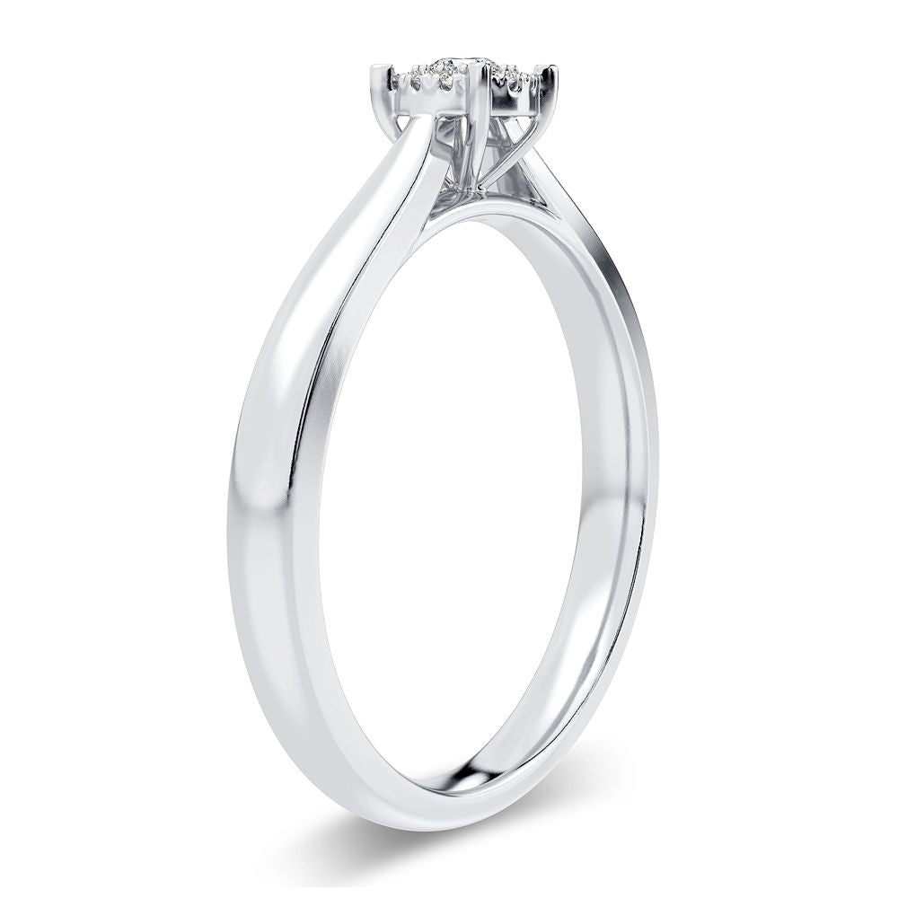 Delicate 14K White Gold Lab Diamond Promise Ring (0.10CT)