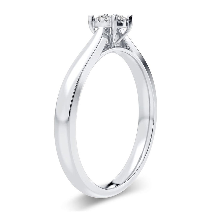 Delicate 14K White Gold Lab Diamond Promise Ring (0.10CT)