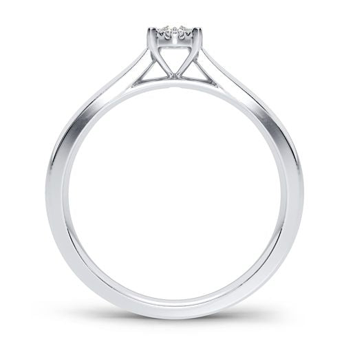 Delicate 14K White Gold Lab Diamond Promise Ring (0.10CT)