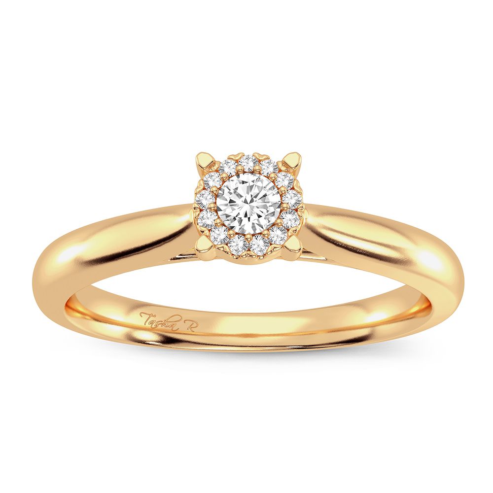 14K Yellow Gold Lab Diamond Promise Ring - Timeless Elegance