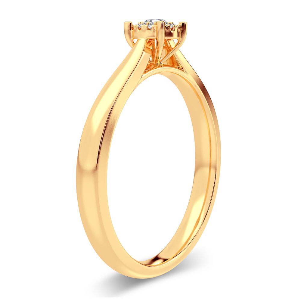 14K Yellow Gold Lab Diamond Promise Ring - Timeless Elegance