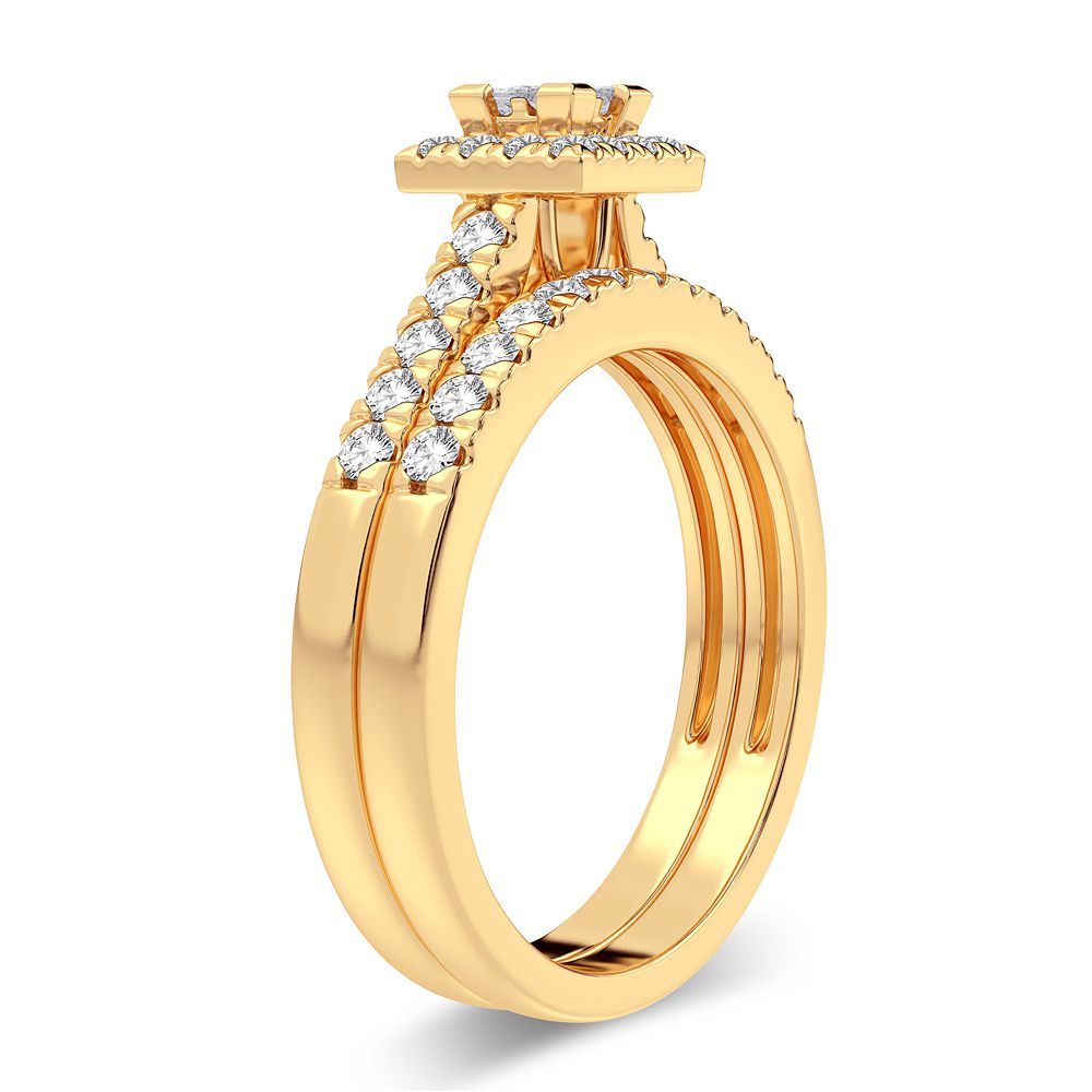 14K Yellow Gold Lab Diamond Bridal Ring - 0.50CT Elegance