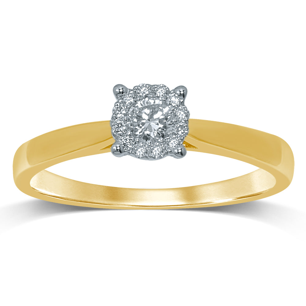 14K Yellow Gold Lab Diamond Promise Ring - 0.25 CT Elegance