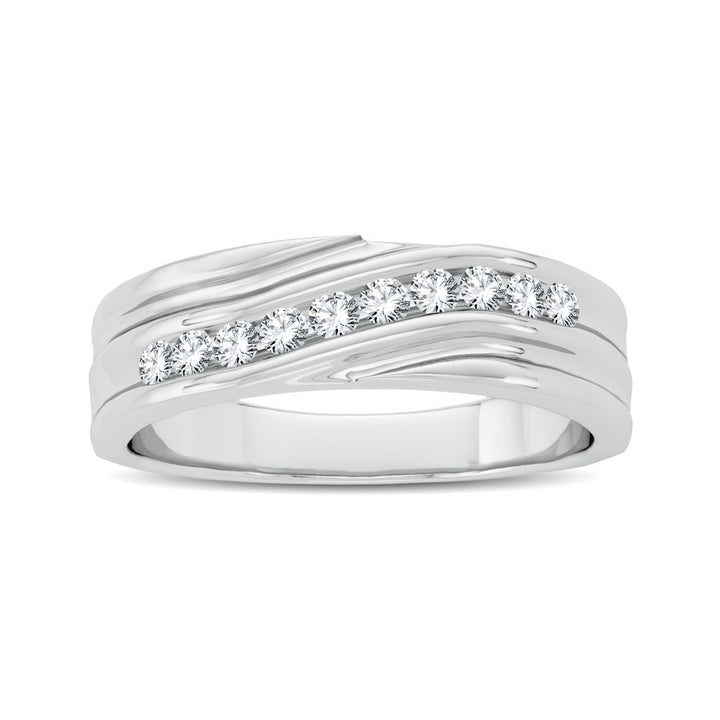 Refined 14K White Gold 0.25CT Lab Diamond Mens Ring