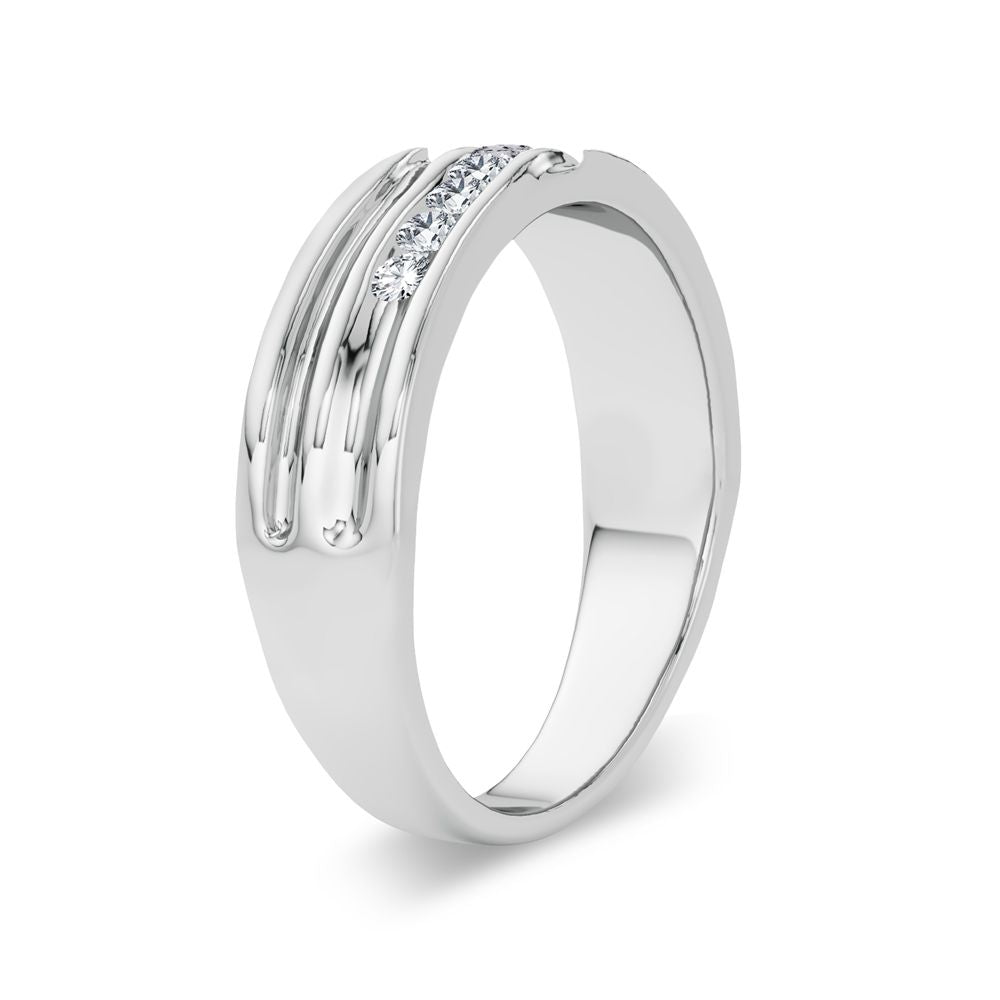 Refined 14K White Gold 0.25CT Lab Diamond Mens Ring
