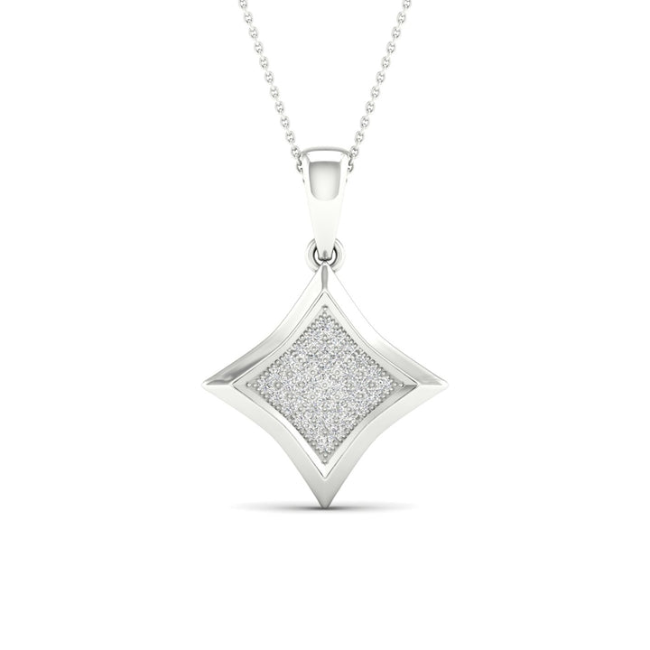 Elegant 10k White Gold 0.10CT Lab Diamond Pendant