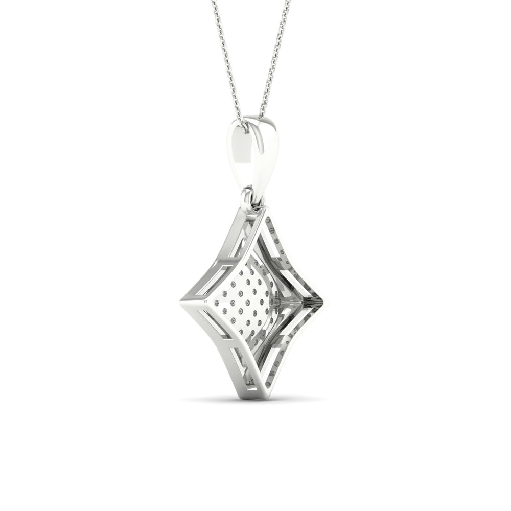 Elegant 10k White Gold 0.10CT Lab Diamond Pendant