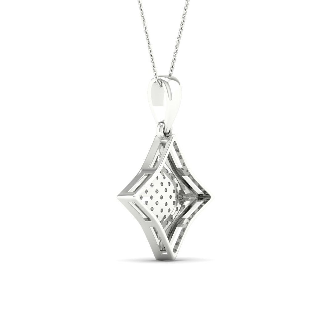Elegant 10k White Gold 0.10CT Lab Diamond Pendant