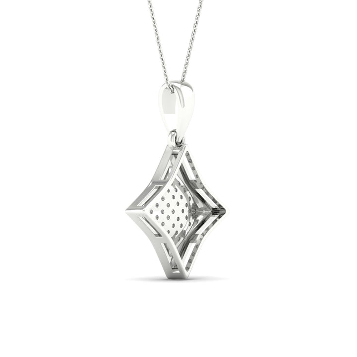 Elegant 10k White Gold 0.10CT Lab Diamond Pendant