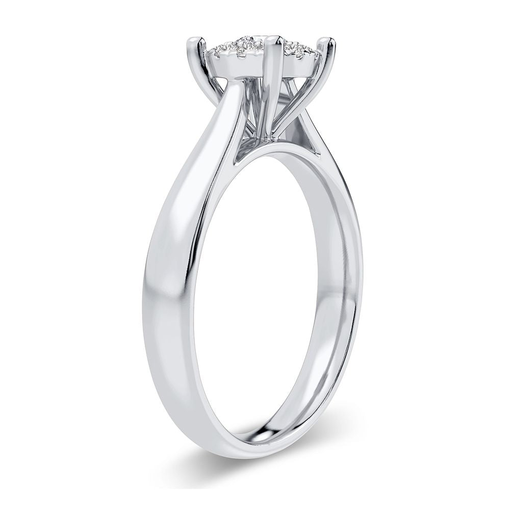 Romantic 14K White Gold Lab Diamond Promise Ring (0.25CT)