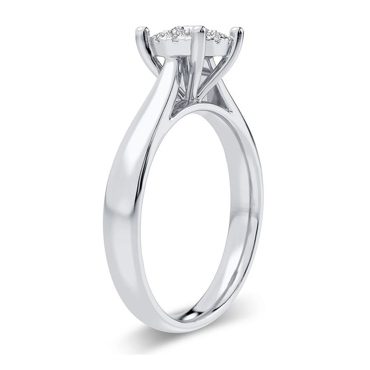 Romantic 14K White Gold Lab Diamond Promise Ring (0.25CT)