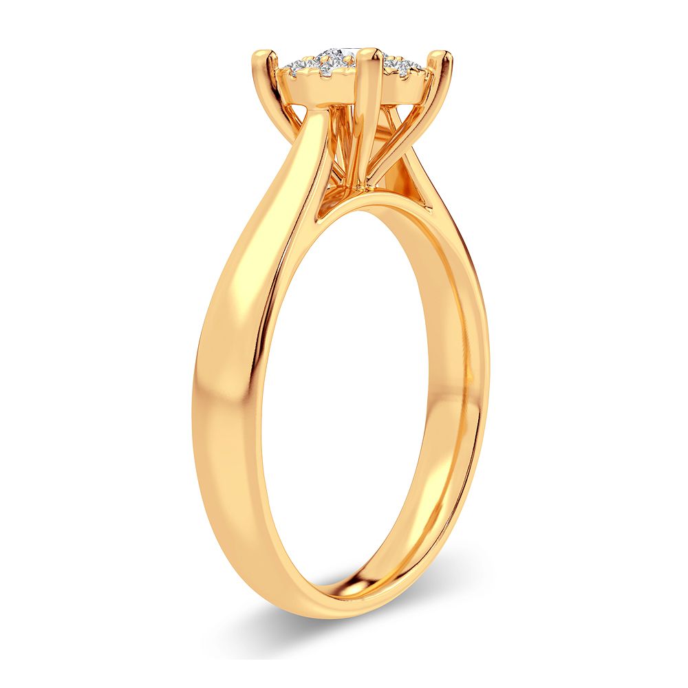 14K Yellow Gold Lab Diamond Promise Ring - Timeless Commitment
