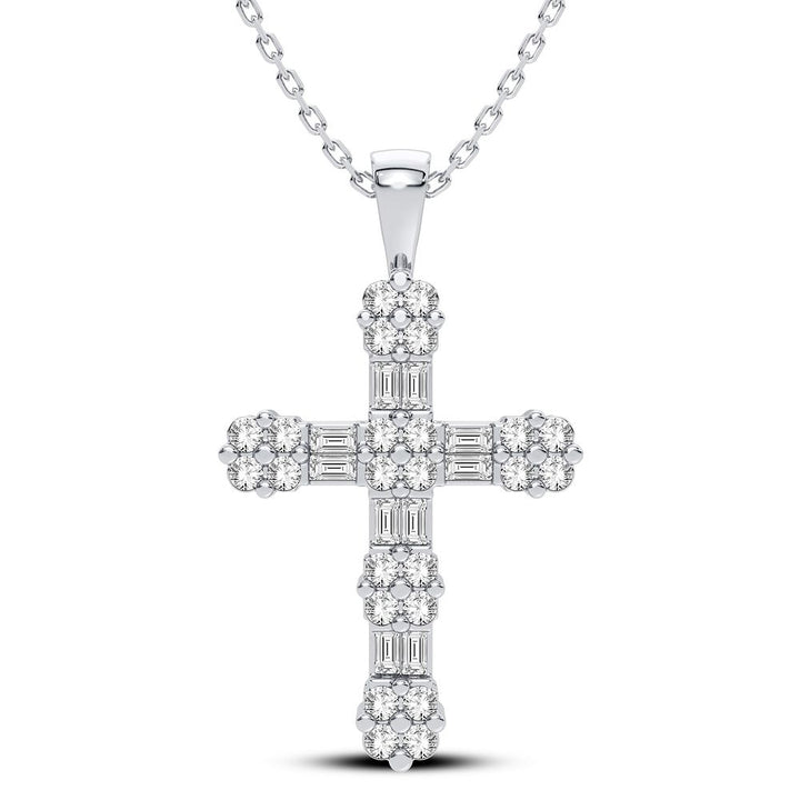 14k White Gold Lab Diamond Womens Pendant Charm