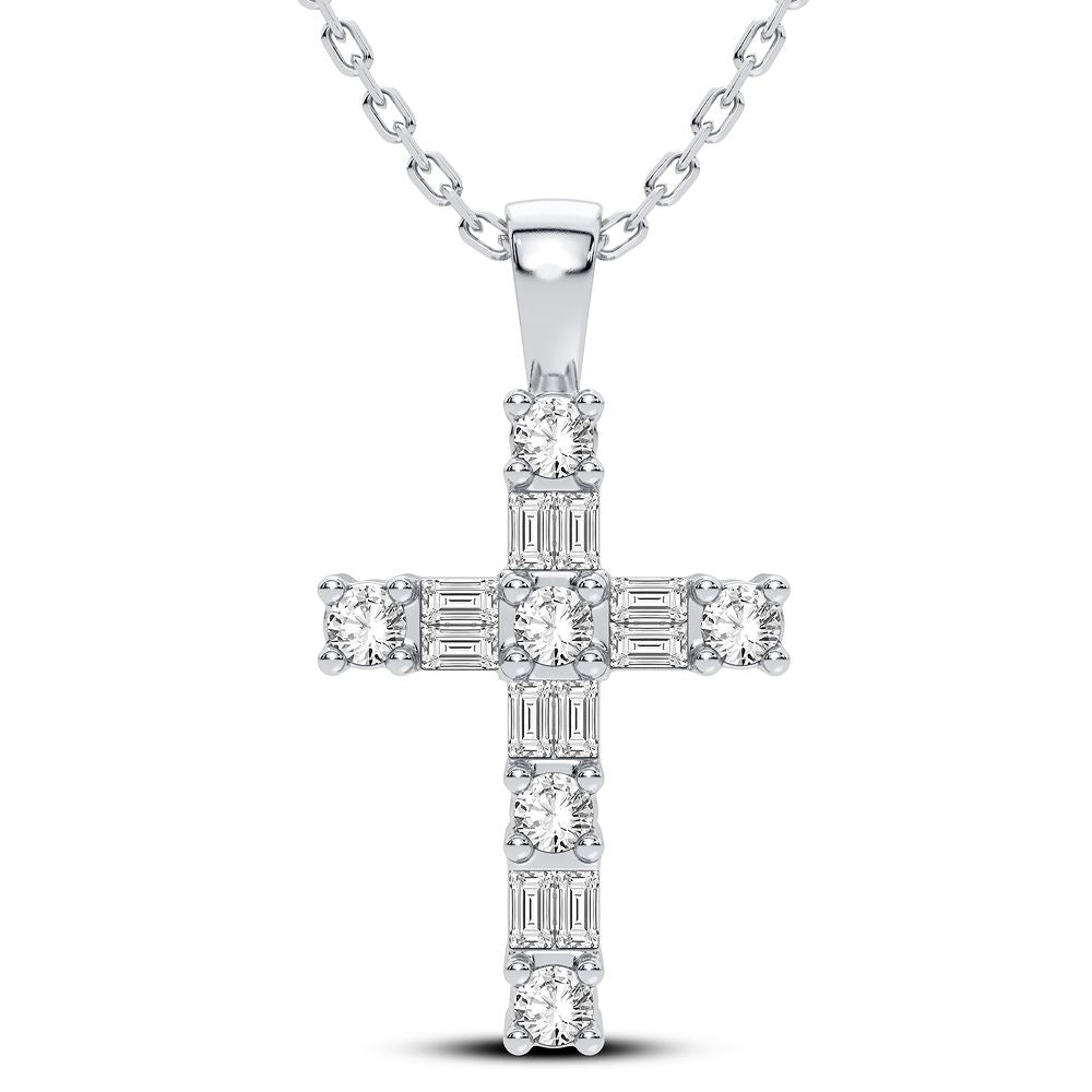 Heavenly Brilliance: 14k White Gold Lab Diamond Pendant