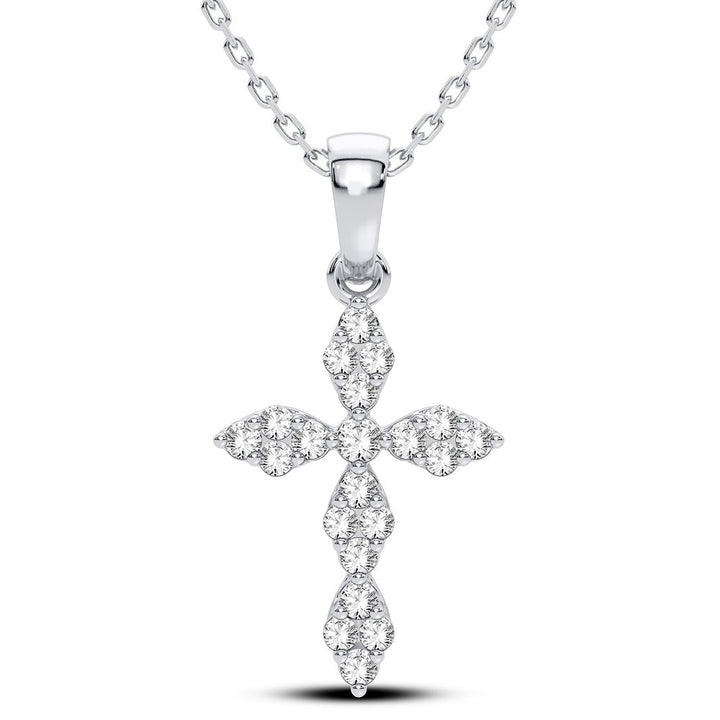 Celestial 14k White Gold Lab Diamond Religious Pendant