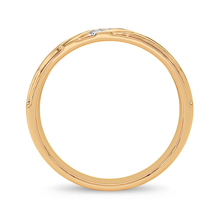 14K Yellow Gold Mens Lab Diamond Wedding Band