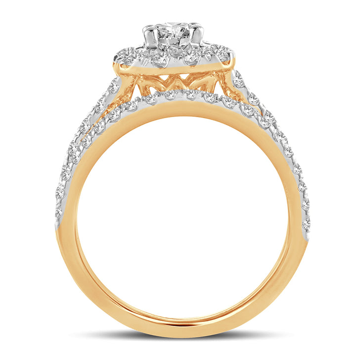 14k Yellow Gold 2CT Lab Diamond Bridal Ring Brilliance