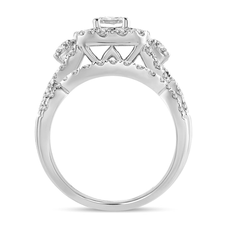 14K White Gold 2CT Lab Diamond Bridal Engagement Ring