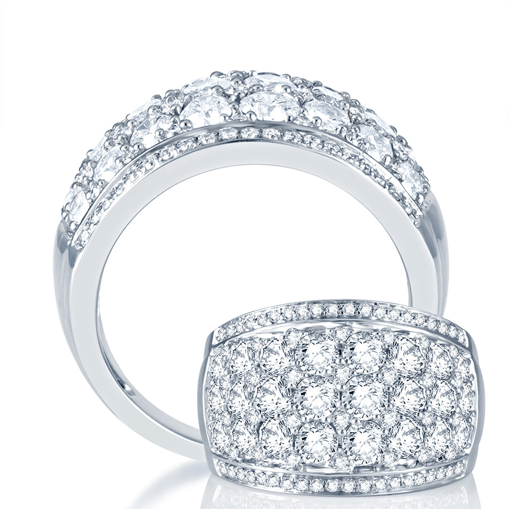 Brilliant 14k White Gold 3CT Lab Diamond Womens Anniversary Band