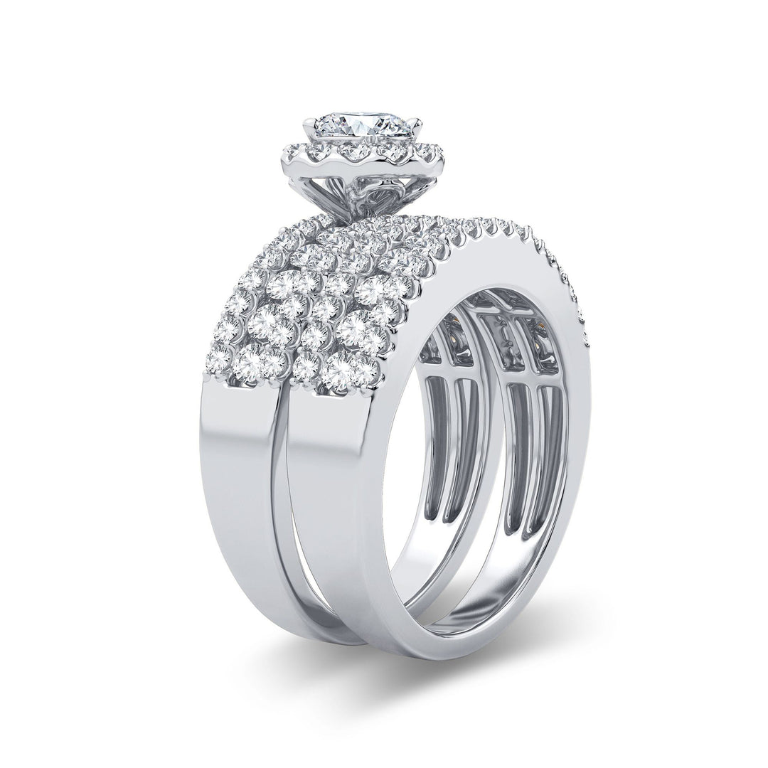 Brilliant 14K White Gold 2CT Lab Diamond Bridal Ring