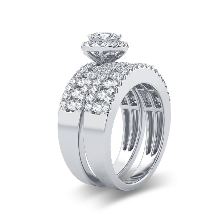 Brilliant 14K White Gold 2CT Lab Diamond Bridal Ring