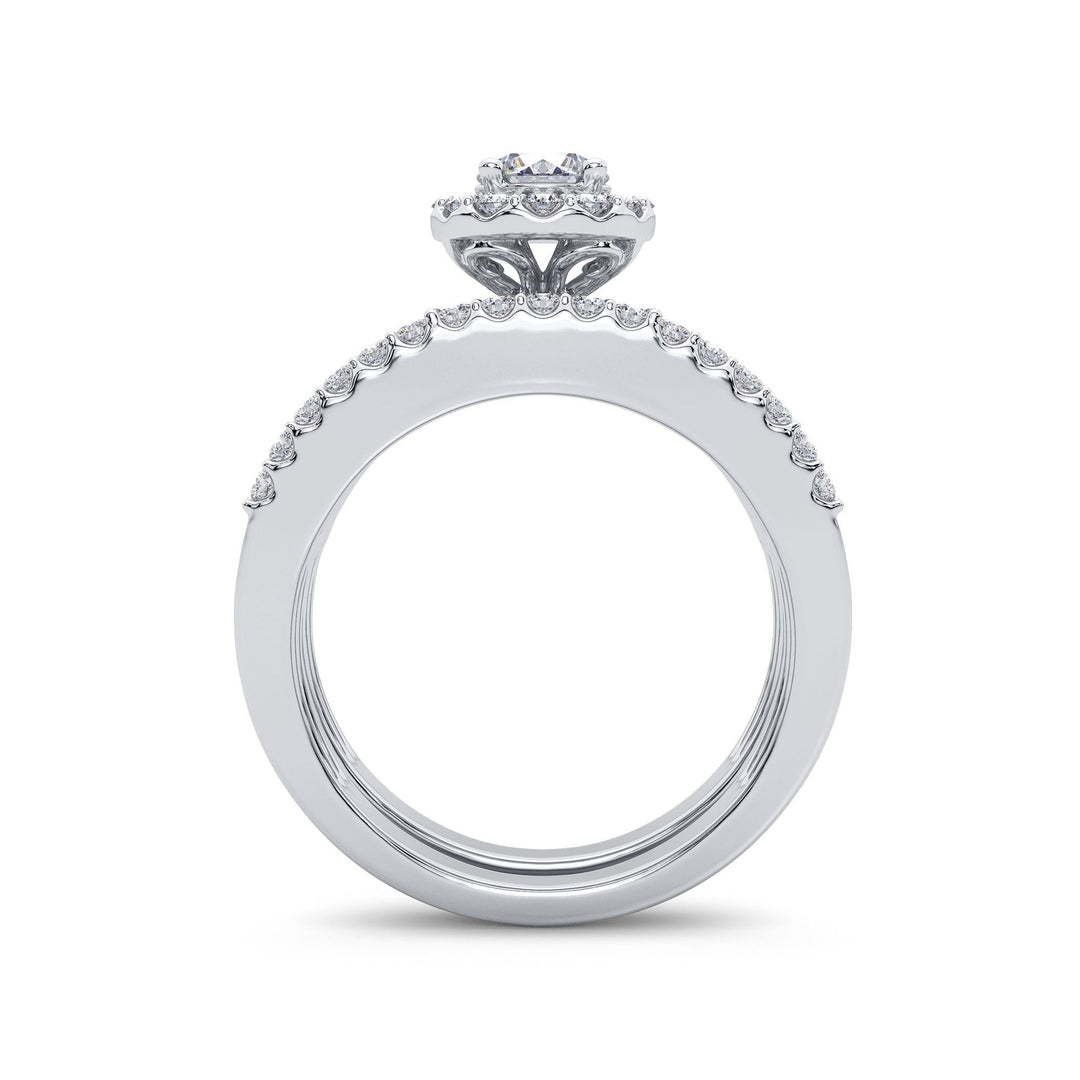 Brilliant 14K White Gold 2CT Lab Diamond Bridal Ring
