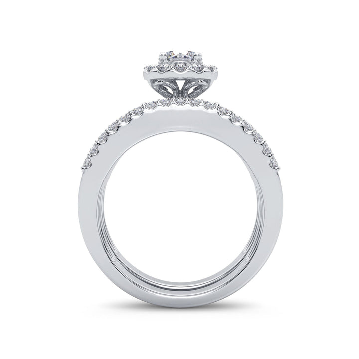 Brilliant 14K White Gold 2CT Lab Diamond Bridal Ring