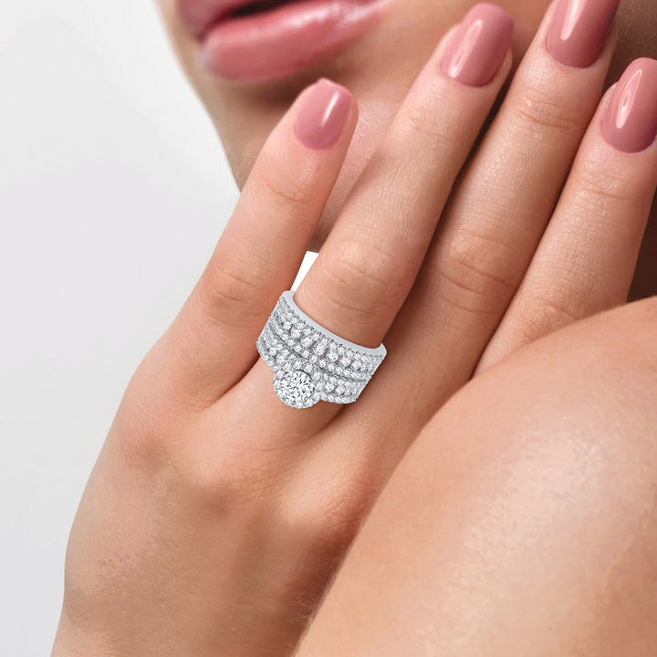 Brilliant 14K White Gold 2CT Lab Diamond Bridal Ring