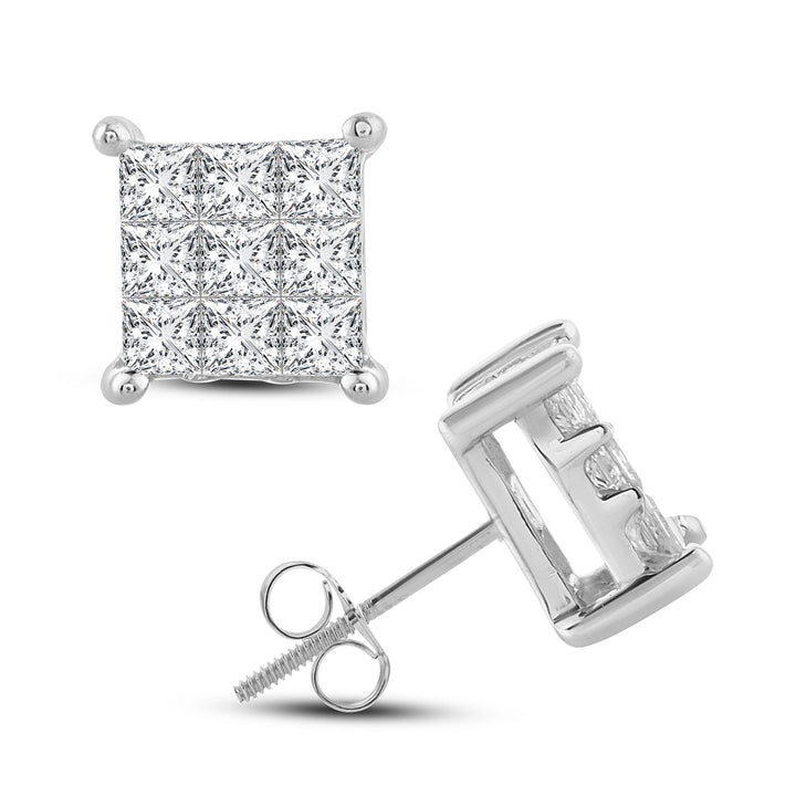 14k White Gold Lab Diamond Stud Earrings - Timeless Sparkle