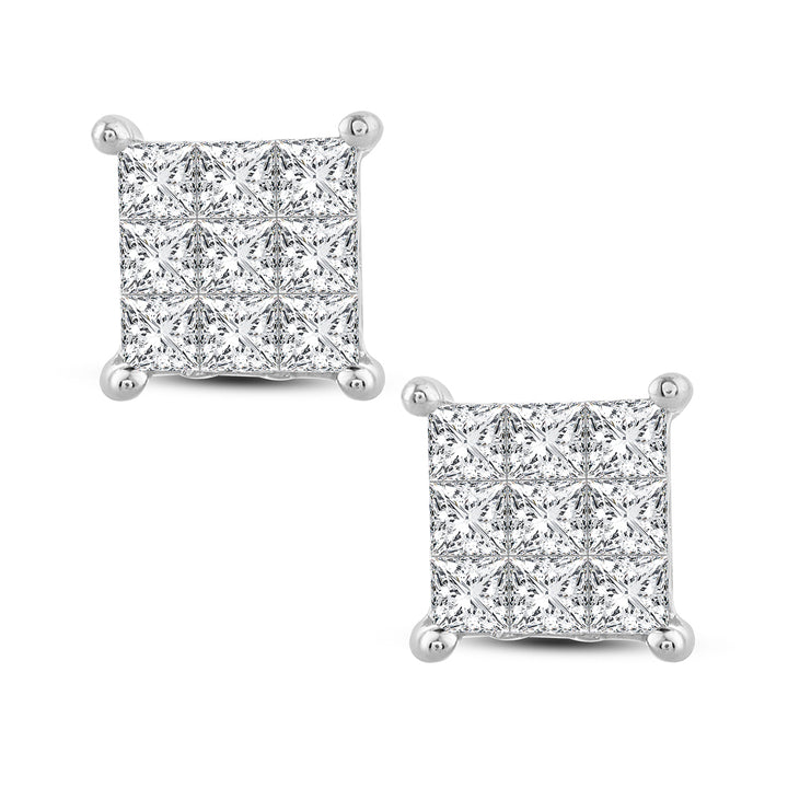 14k White Gold Lab Diamond Stud Earrings - Timeless Sparkle