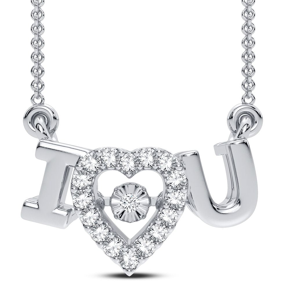 Chic 14K White Gold Lab Diamond Pendant Necklace for Her