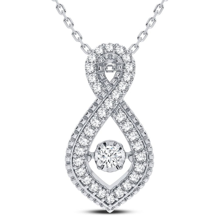Chic 14k White Gold Lab Diamond Pendant - Timeless Elegance