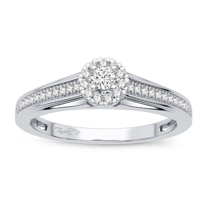 14k White Gold Lab Diamond Promise Ring for Her