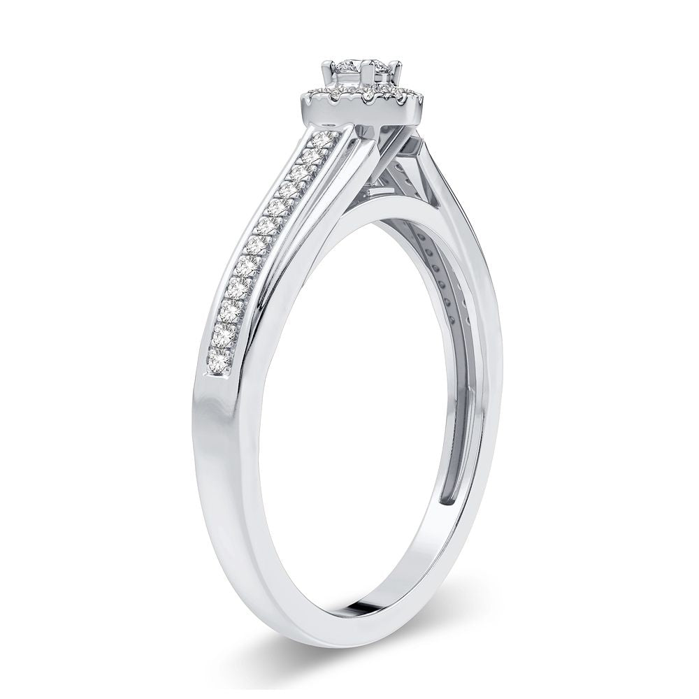 14k White Gold Lab Diamond Promise Ring for Her