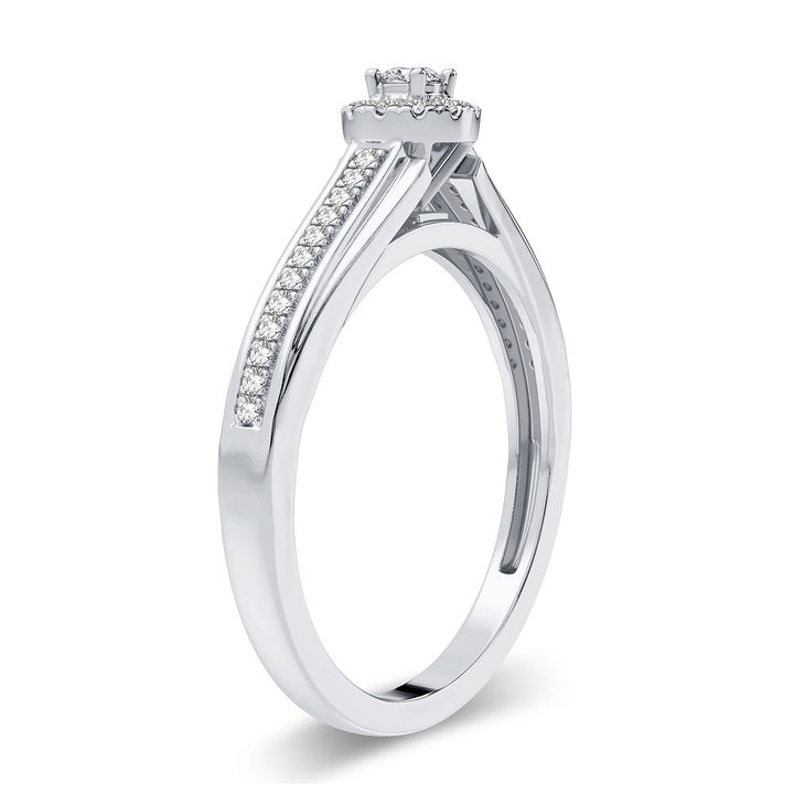 14k White Gold Lab Diamond Promise Ring for Her