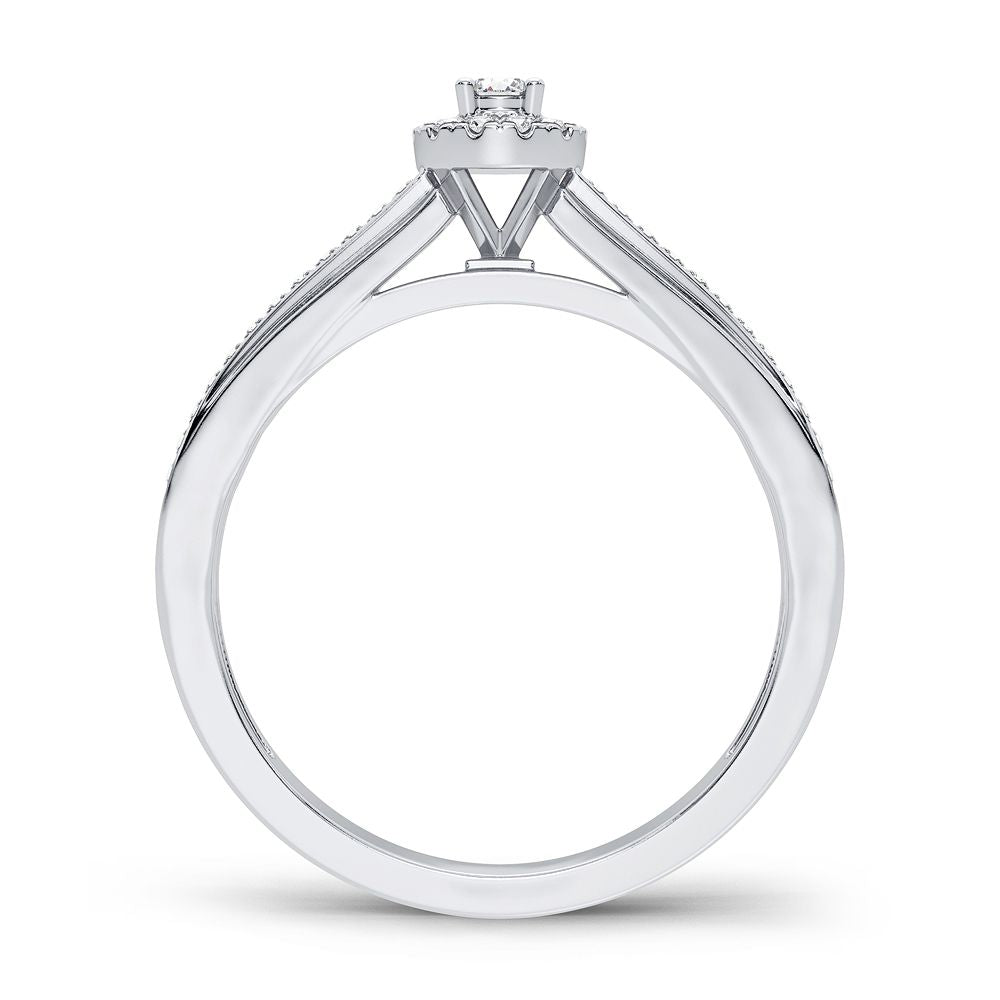 14k White Gold Lab Diamond Promise Ring for Her
