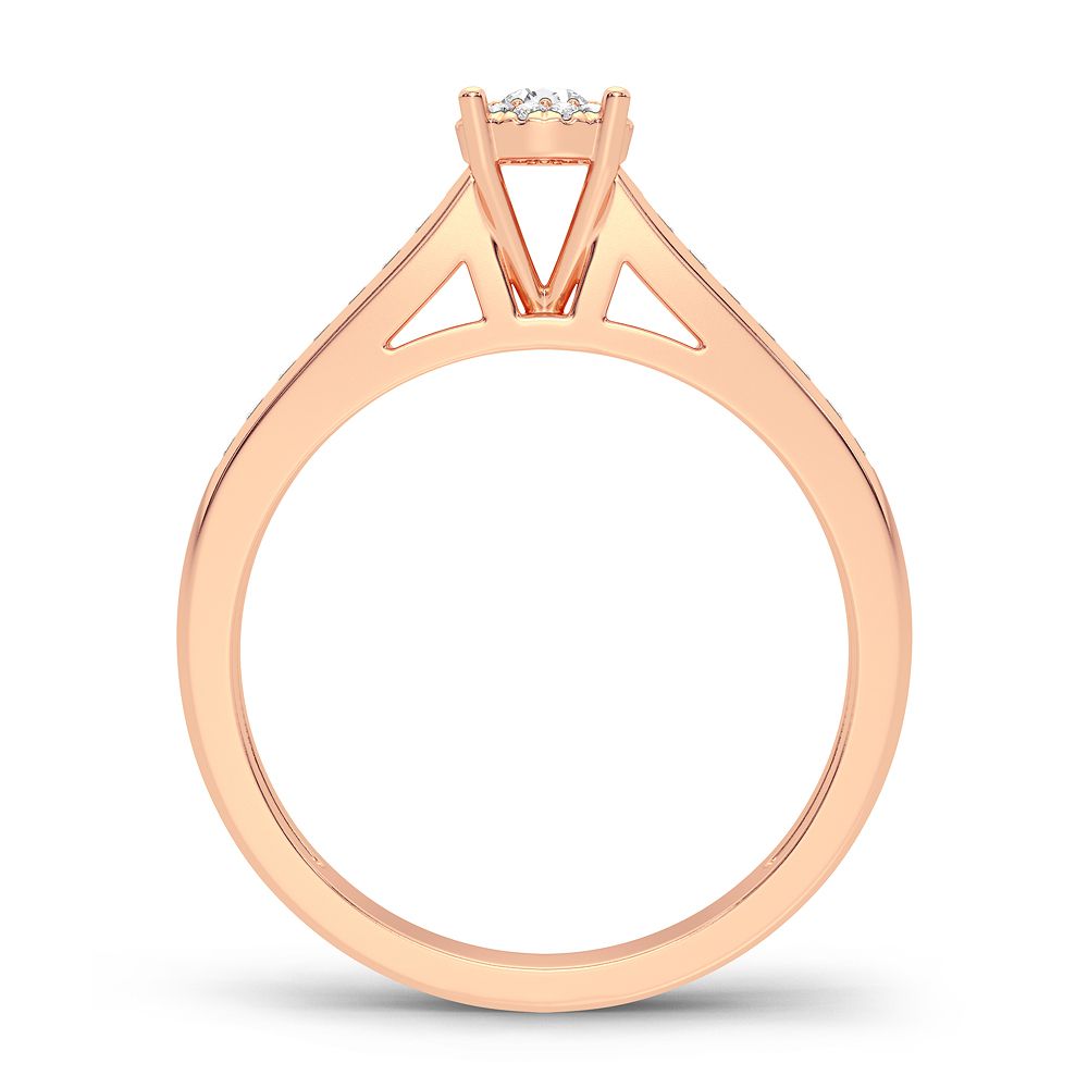 Romantic 14K Rose Gold Lab Diamond Promise Ring (0.22CT)