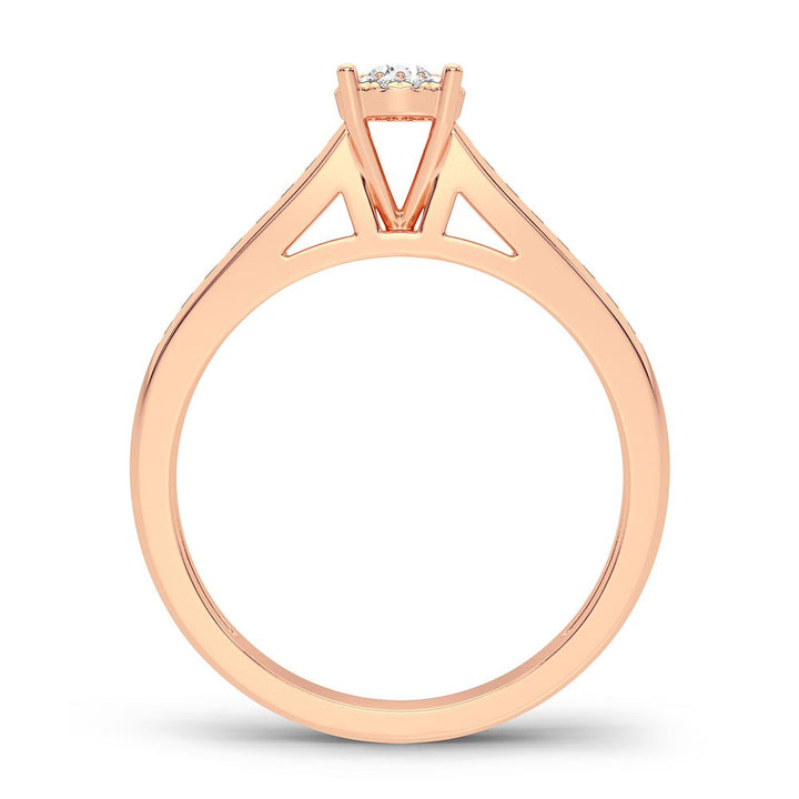 Romantic 14K Rose Gold Lab Diamond Promise Ring (0.22CT)