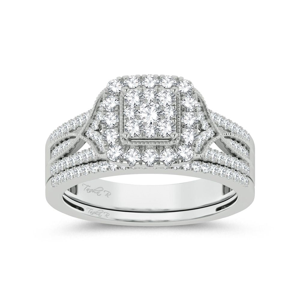14k White Gold 0.78ct Lab Diamond Bridal Ring Set
